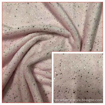 100%Polyester Coral Fleece with Sprikle Gold Fabric